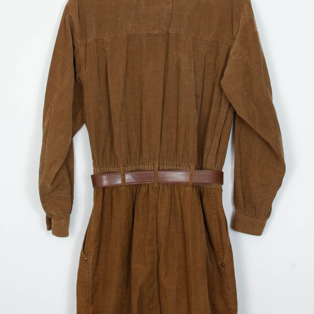 Vintage Liz Claiborne Womens Corduroy Button Front Dress Belt Size 8 Tan 80s - Picture 9 of 9